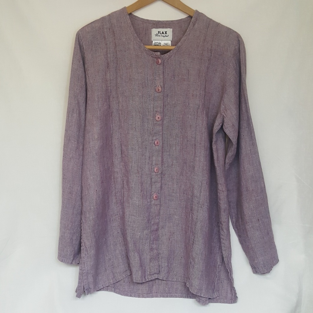 FLAX by Jeanne Engelhart Lagenlook Linen Top sizeS